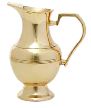 Brass pitcher & candleholder: Blue Pheasant